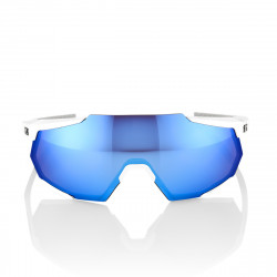Solaire 100% - Racetrap - Matte White / HiPER Blue Multilayer Mirror