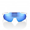 Solaire 100% - Racetrap - Matte White / HiPER Blue Multilayer Mirror