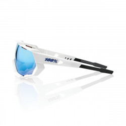 Solaire 100% - Speedtrap - Matte White / HiPER Blue Multilayer Mirror